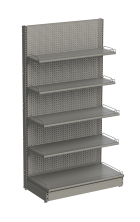 Стеллаж пристенный перфорированный 1 секция с полками